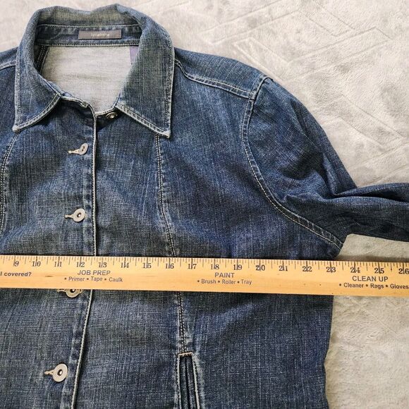 Liz Claiborne Denim Jacket Size XL Blue Medium Wash Cotton Trucker Pockets - Picture 6 of 11
